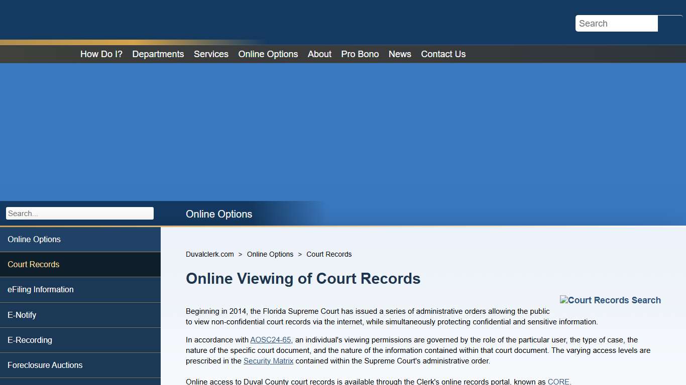 Duvalclerk.gov - Court Records